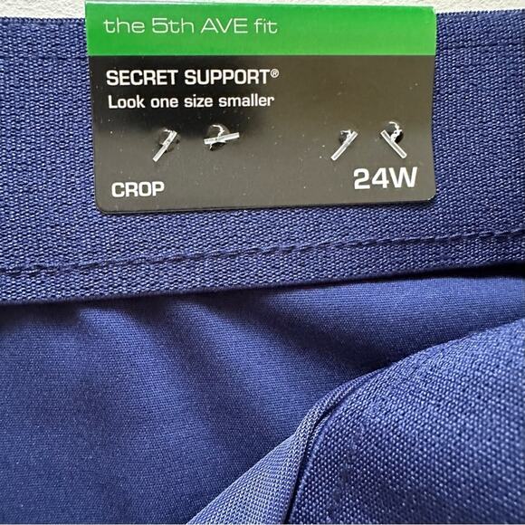 Investments Woman Blue The 5th Ave Fit Elite Stretch Capri Pants Size 24W NEW - Picture 12 of 14
